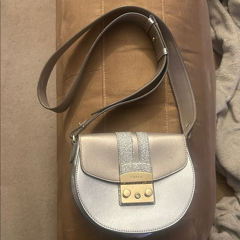 Furla Metropolis Silver and Gold Crossbody Bag